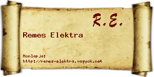 Remes Elektra névjegykártya